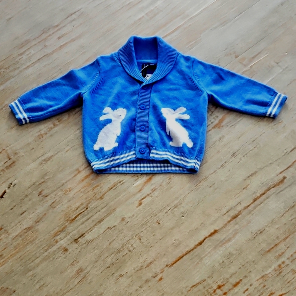 Blue Kids Jacket with Bunny Design